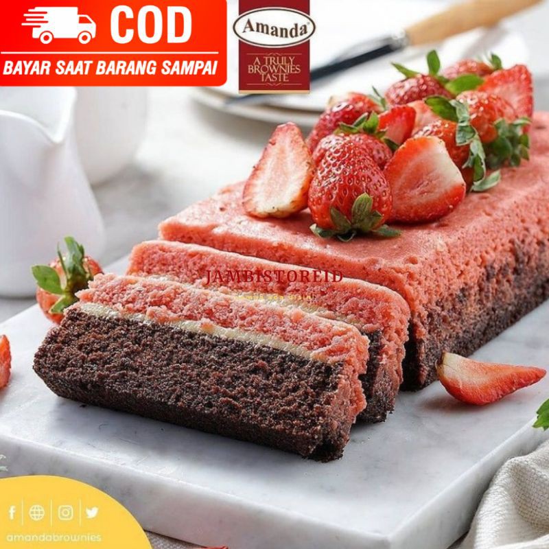 

(JAMBISTOREID) Kue Brownies Kukus Amanda Rasa Strawberry Bisa COD Bayar Di Tempat Oleh-Oleh Jambi