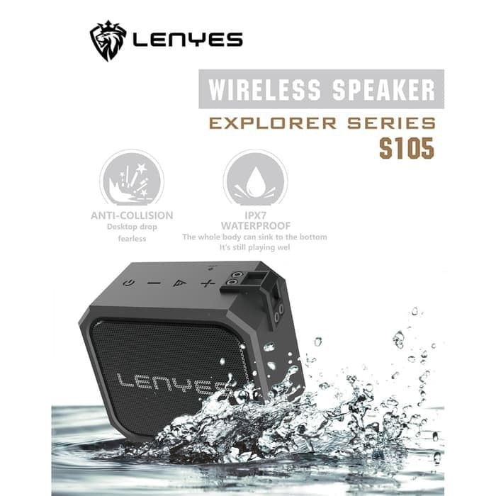 Speaker BLUETOOTH LENYES S105 Waterproof IPX7 ORI Original Anti Air Grosir