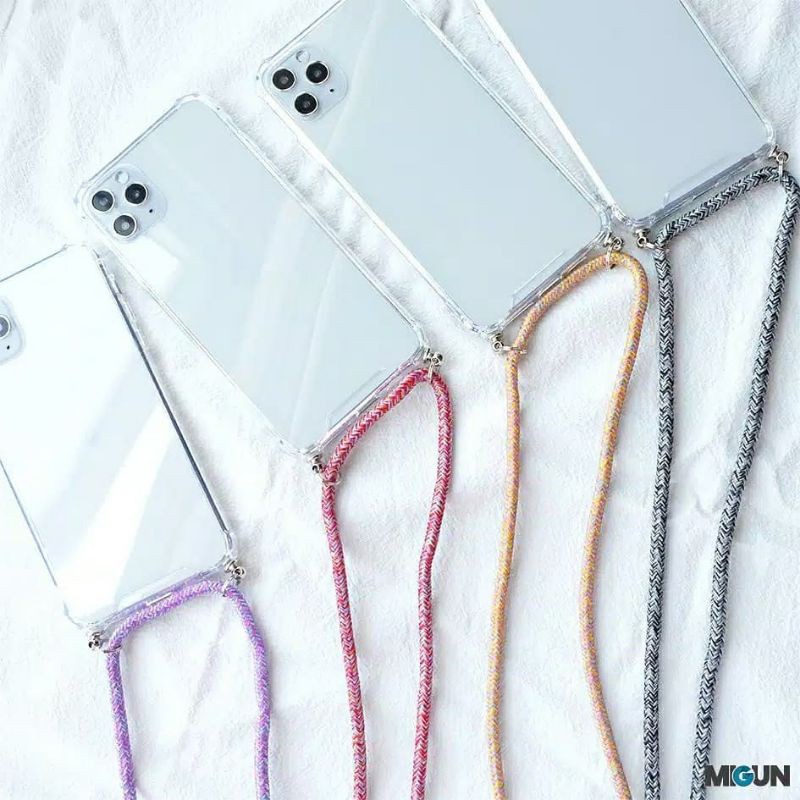 Iphone 12 Pro Silikon Case TPU Lunak Casing Lanyard Selempang Tali Kalung