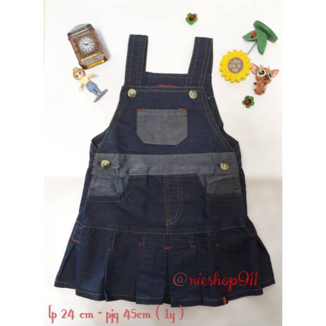 Overall Rok Jeans Bayi Lipit merk Hipofant 1y