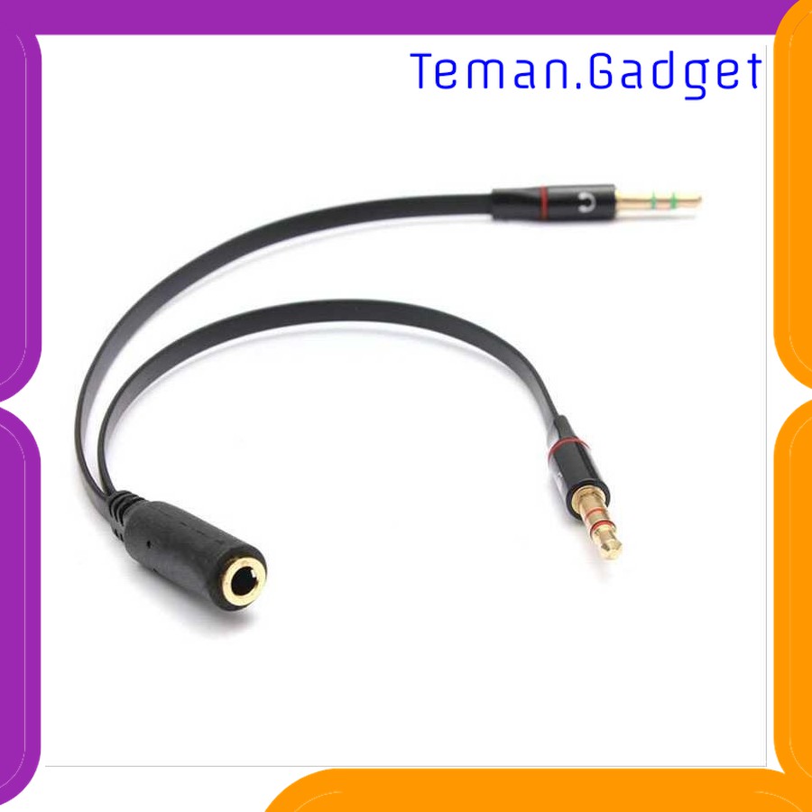 TG-AI145 ROVTOP SPLITTER AUDIO JACK 3.5MM FEMALE KE DUAL 3.5MM MALE (MIC+HEAR)