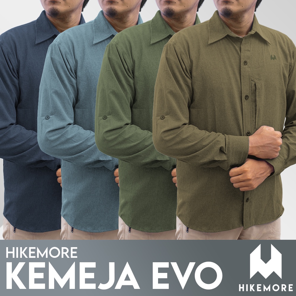 Hikemore Evo Kemeja Lengan Panjang Outdoor PDL Lapangan Quickdry Dry Fit Original