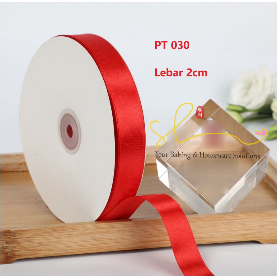 

Pita Satin Glow Kado Parcel Seserahan Polos Merah Natal Sangjit 2cm