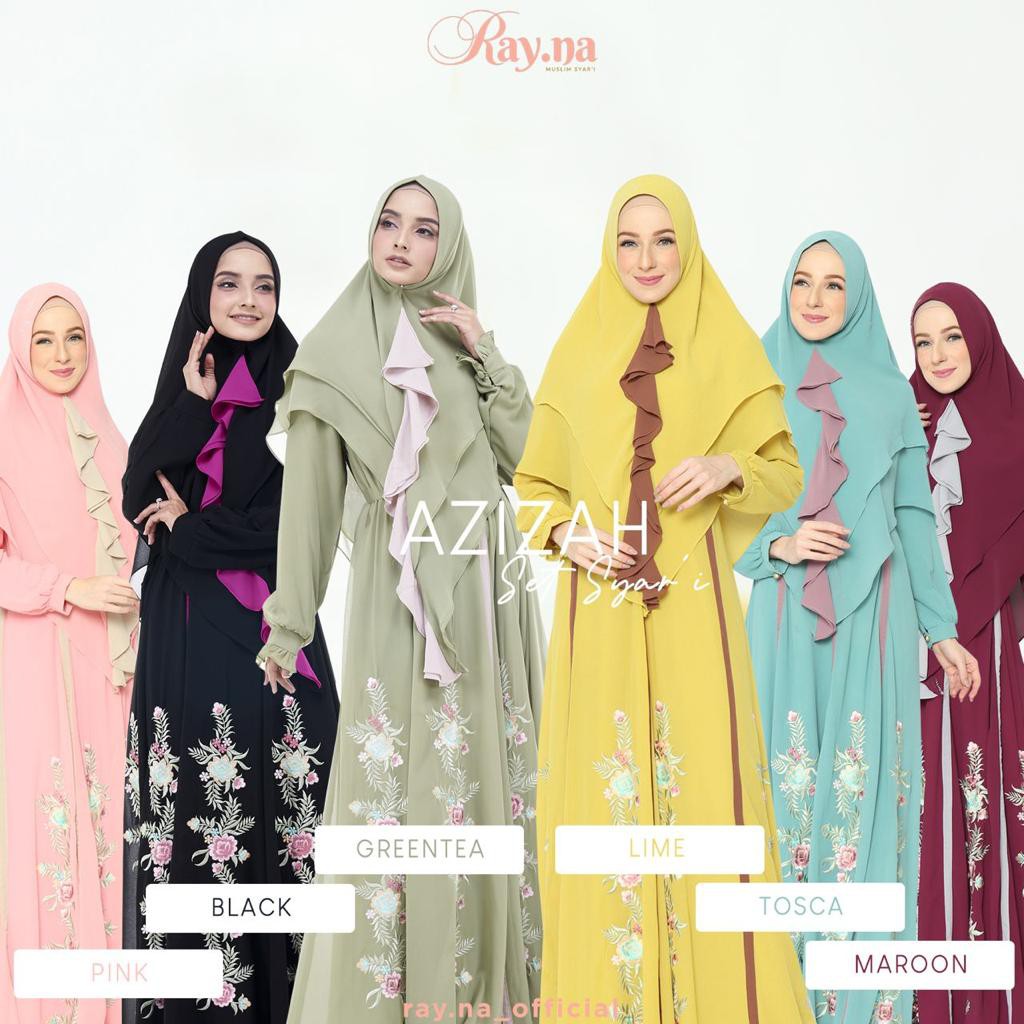 ORIGINAL Gamis Syar'i Azizah Set by Ray.Na - Syari Bordir Rayna