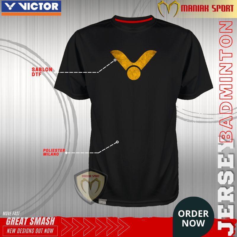 KBVH01 - KAOS BADMINTON BAJU BULUTANGKIS VIC JERSEY PREMIUM SABLON DTF