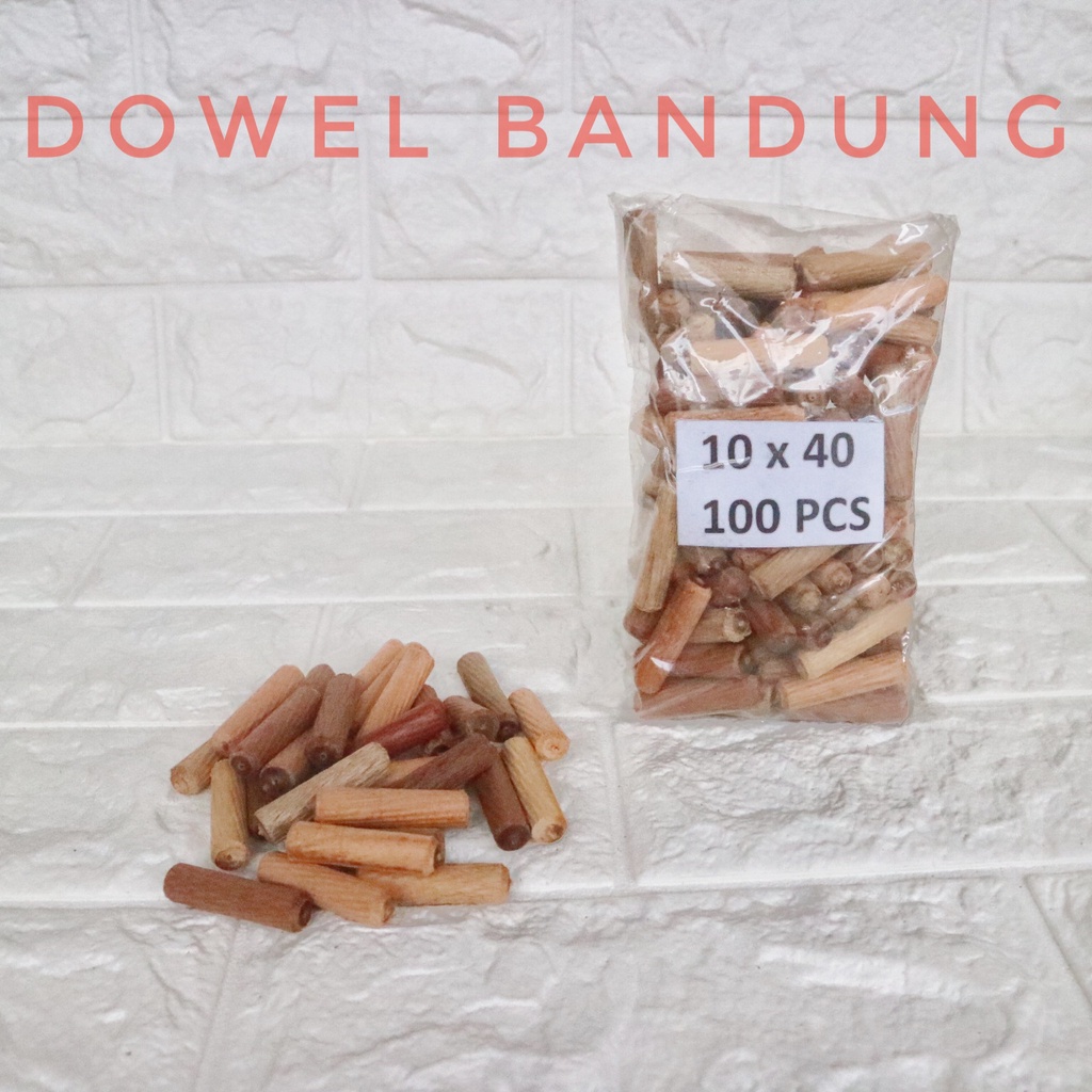 Dowel Kayu Ulir 10 mm Panjang 40 mm - Dowel Kayu Stik Diameter 10mm Panjang 4cm 10x40