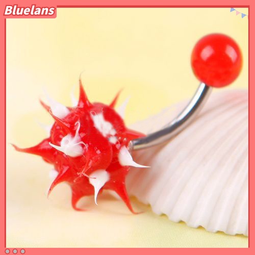 Bluelans 10Pcs Women Cute Prickly Ball Navel Belly Button Barbell Ring Body Piercing