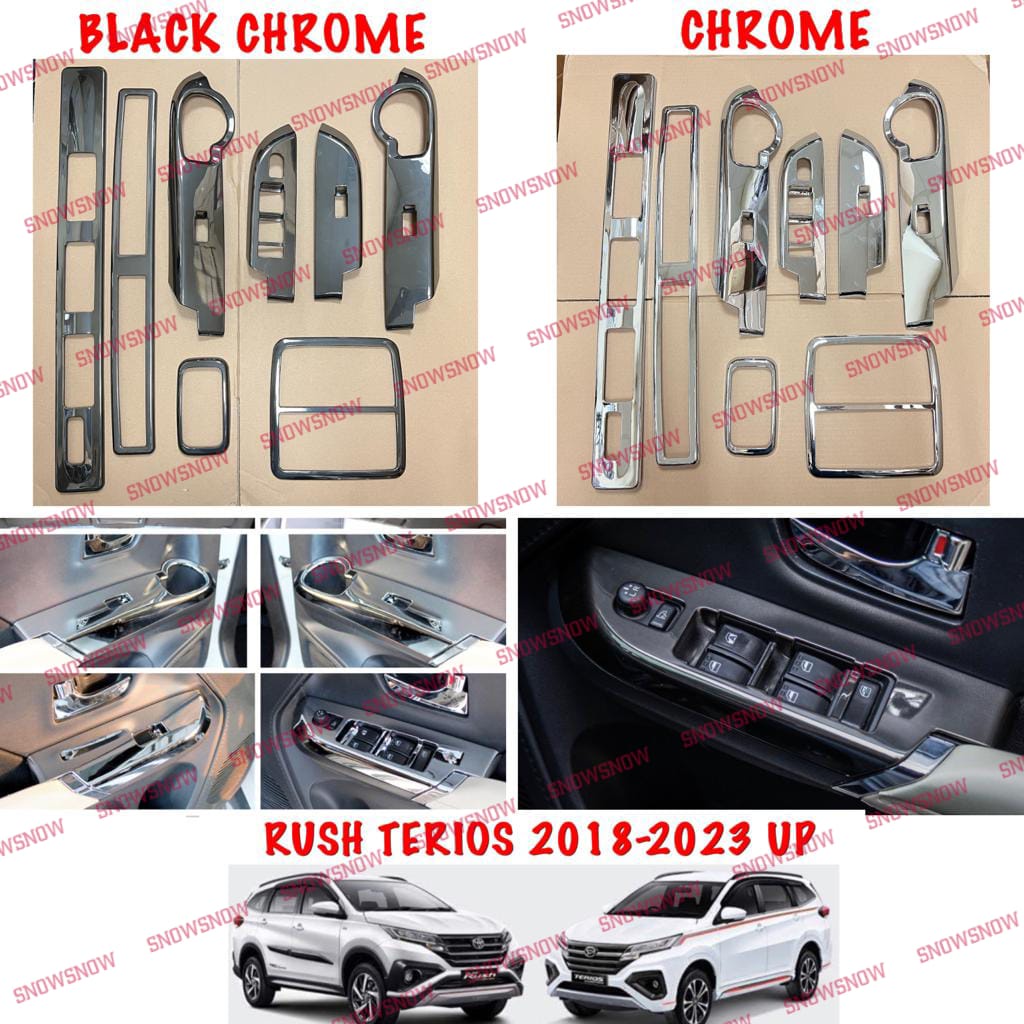 Paket Panel Dalam Interior Full Set All New Rush Terios 2018 2022 2023 Black Chrome