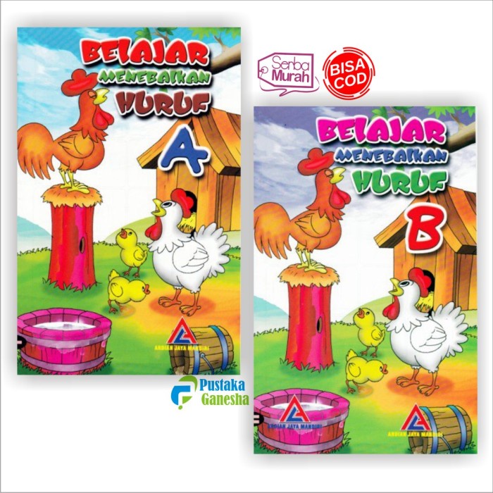 Buku TK Belajar Menebalkan Huruf Latihan Anak PAUD RA Playgroup Penerbit Ardian Jaya Mandiri