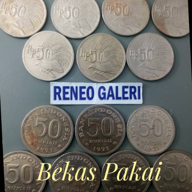 Rp 50 Rupiah Tahun 1971 Gambar Burung Cendrawasih Uang Koin Kuno Duit Jadul Lawas Logam Lama Asli Shopee Indonesia