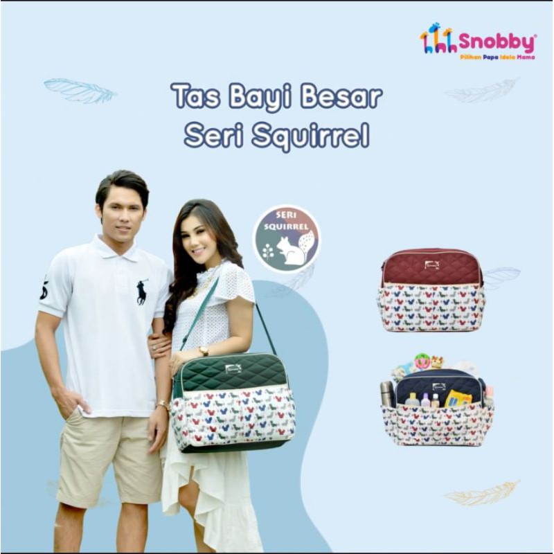 Snobby Tas Bayi Besar Saku Motif Print Squirrel Series - TPT 5673