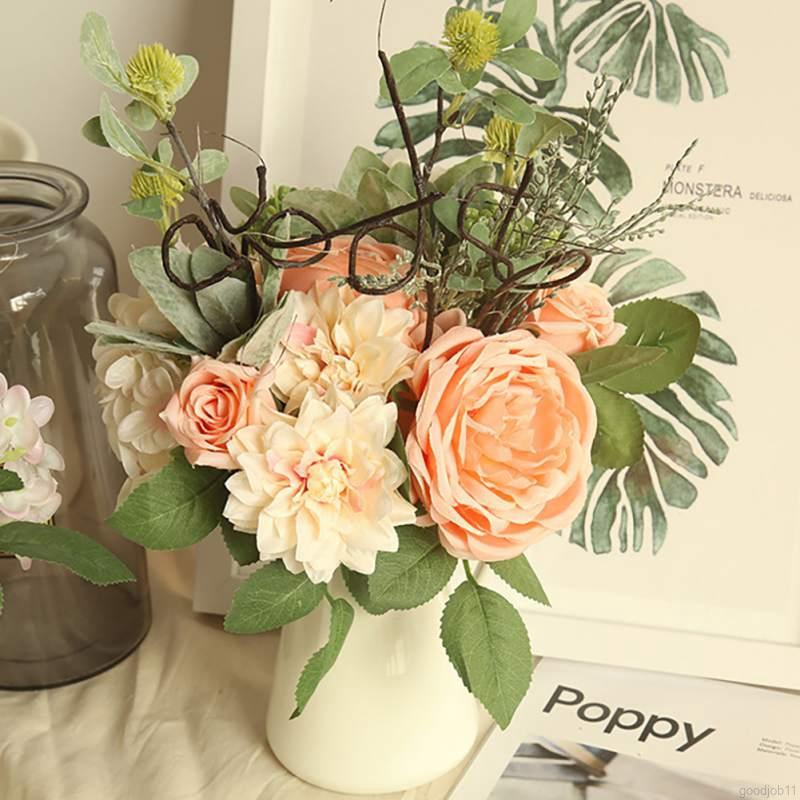 Simulation Peony  Bunch Fake Flowers  Vintage Artificial 