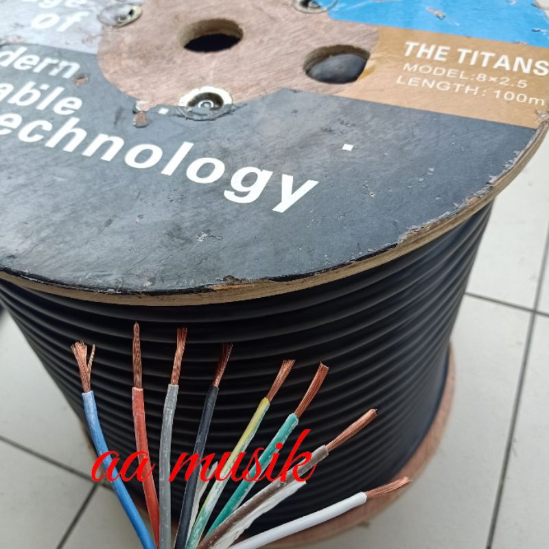 KABEL SPEAKER TITANS ISI 8 UKURAN 8x2.5 PER ROLL 100 METER KUALITAS SUPER TITANS 8x2,5 TITAN