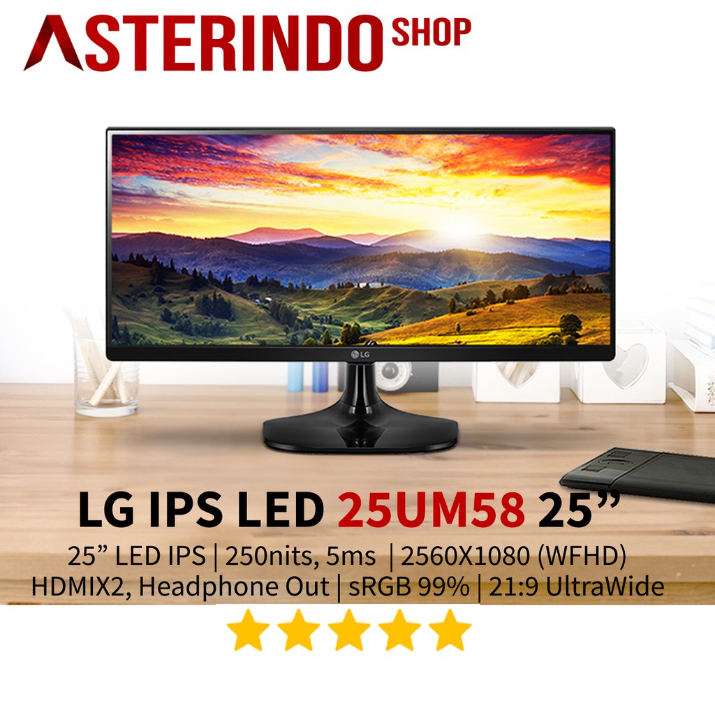 Monitor LG Ultra Wide 25 inci 25UM58 Full HD IPS 25UM58-P ULTRAWIDE