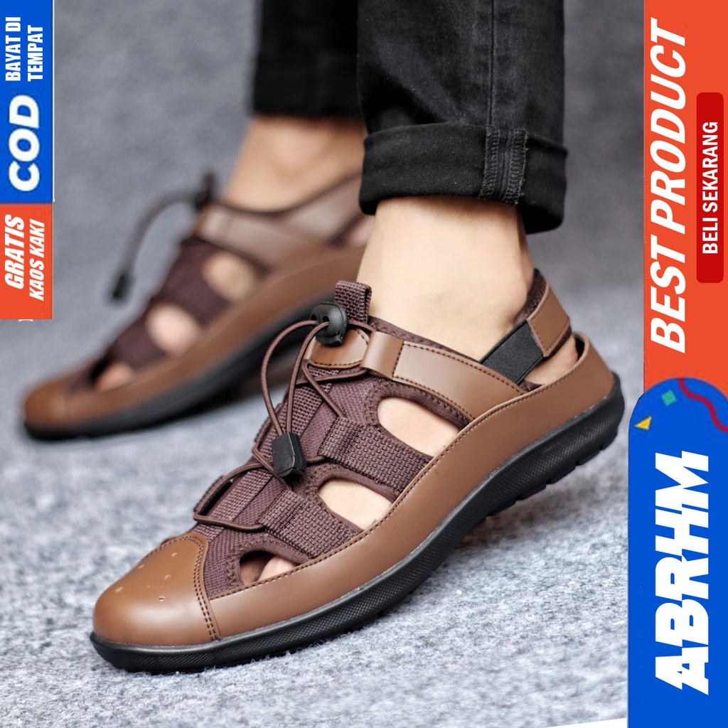 ABRHM x LEXA Sepatu Casual Slop Kasual pria kulit Sintetis Santai Original