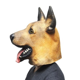 Promo Dog Police Mask Topeng Anjing Herder Bahan Latex Full Head