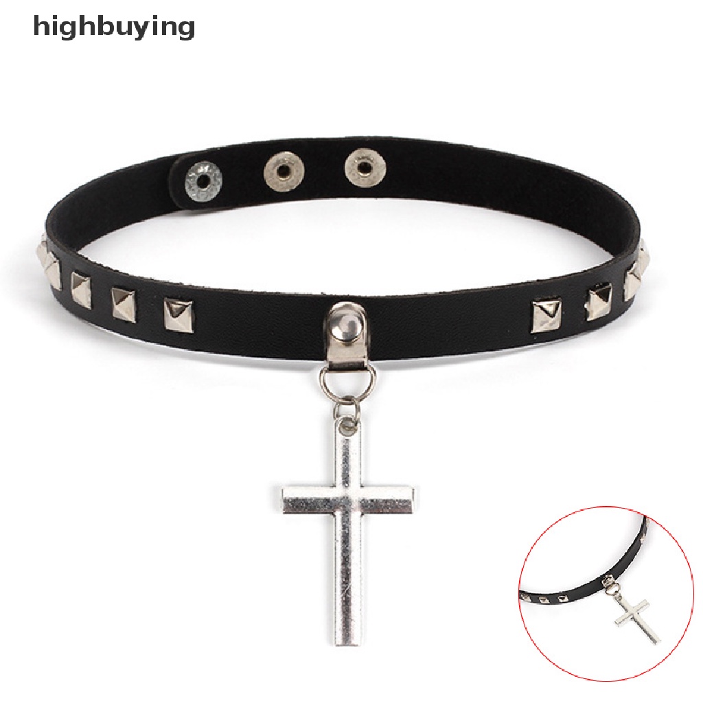 Hbid Kalung Choker Bahan Kulit PU Gaya Punk Gothic Untuk Wanita