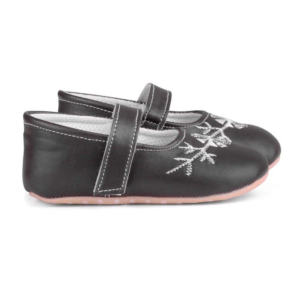 Sepatu Anak Newborn Bayi Baru Lahir Warna Cokelat PW BORDIR