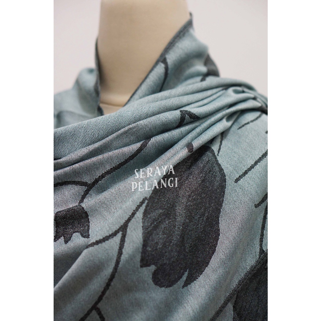 Pashmina Cashmere Motif Bunga 13 | Bunga Tulip | Kembang | Selendang | Scarf | Syal | Shawl | Pasmina Kashmir | Souvenir | Hadiah Ulang Tahun | Birthday Gift | Aksesoris Fashion Wanita | Import Quality | Grosir Murah | Luxury Scarf