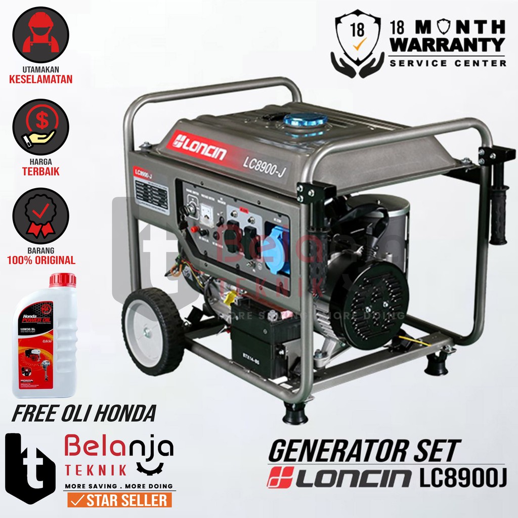 Loncin Genset LC 8900 J 6500 Watt Generator set Bensin LC8900J PREMIUM