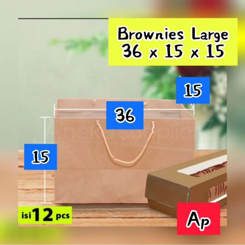 

Paper Bag / Kantong Kertas Brownies Size L uk 36 x 15 x 15 cm [ 150 gsm ]