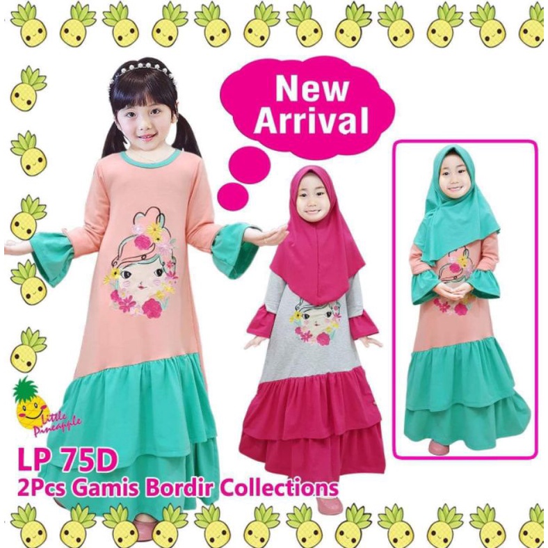 Gamis Bordir Little Pineapple