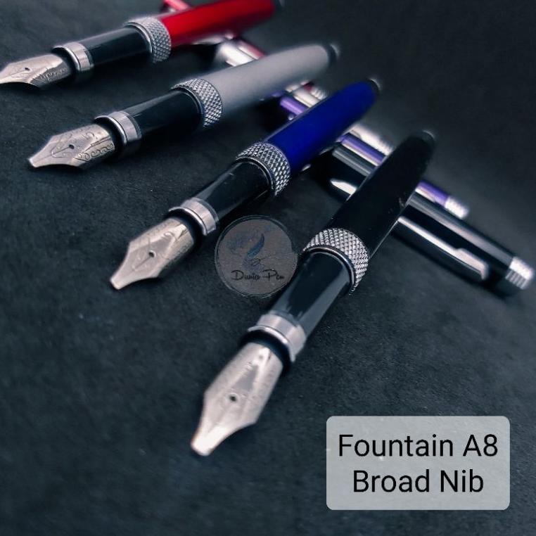 

[PRODUK 7KQK0] Pena Kaligrafi A8, Fountain Pen Broad Nib A8, Nib Lebar 1.5mm , Bisa Custom Grafir Nama / Logo 8EL