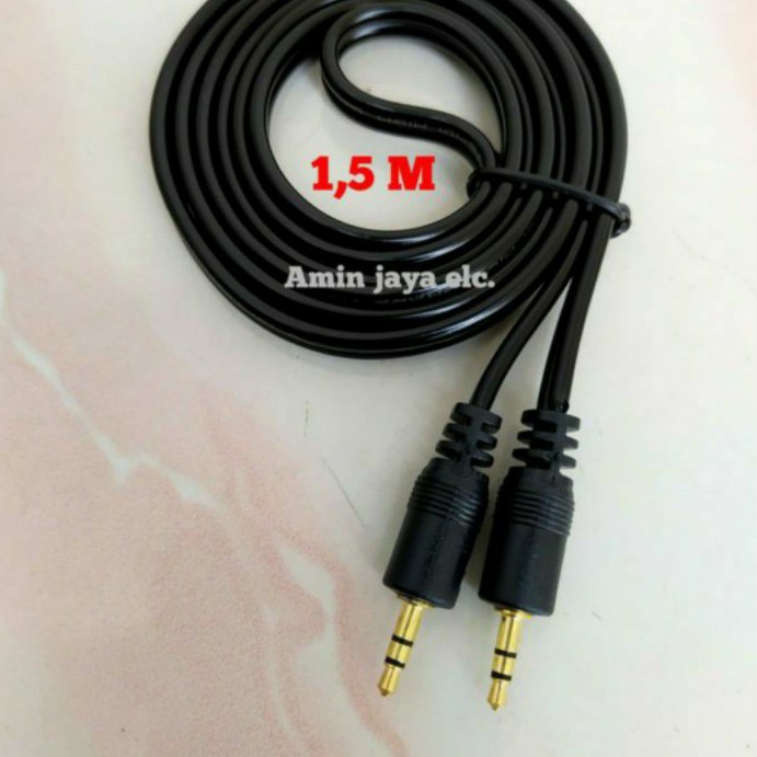 Kabel aux 1 ke 1 jack 3,5 mm panjang 1,5 meter