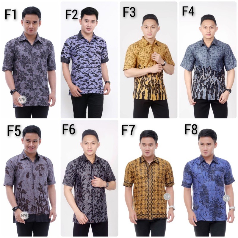 Batik Pria Lengan Pendek BATIK BERKAH HRB026 motif KERATONAN Kode 002 size M L XL