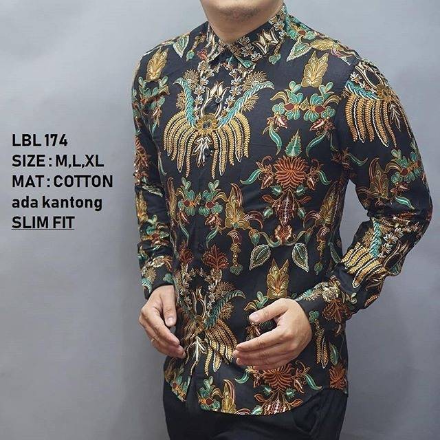 MEN SALE KEMEJA BATIK SLIMFIT LUIGI BATANI PRIA SLIM FIT LBL 174