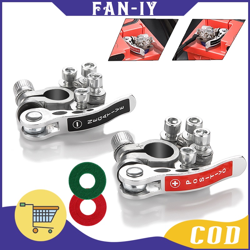 Klem Aki Mobil / 2Pcs Quick Release Terminal Aki Mobil / Tembaga Murni Kepala Aki Klem