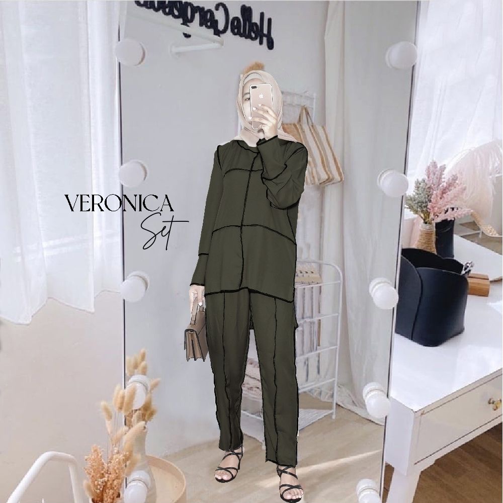 PAKAIAN SETELAN WANITA VERONIC FASHION MUSLIM SET DMR