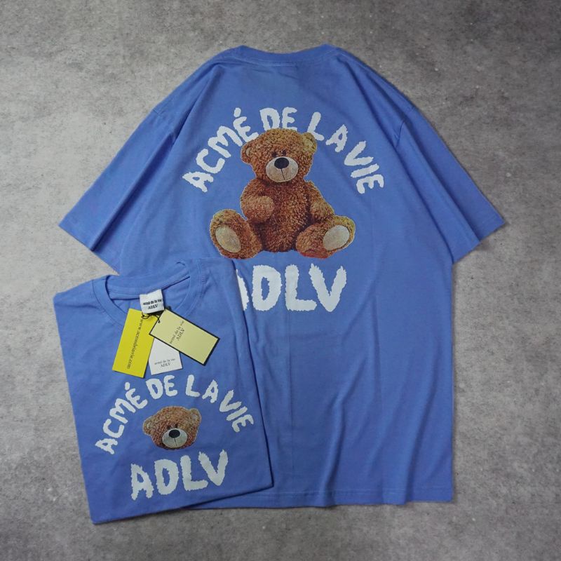KAOS ADLV - ADLV BENY CULLAR HITAM FULLVARIAN FULLTAG LABEL-ADLV BEAR BLUE