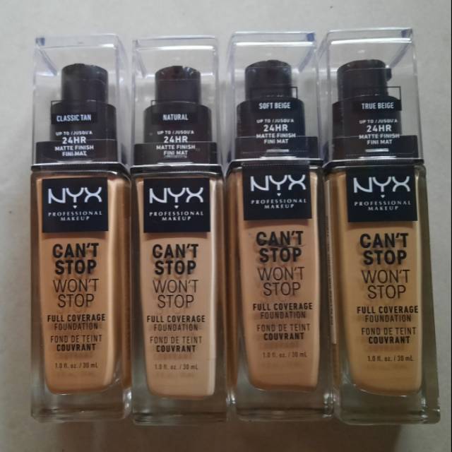 (SHARE IN JAR/PUMP 5 ML) NYX Professional Makeup Can't Stop Won't Stop liquid Foundation Make up