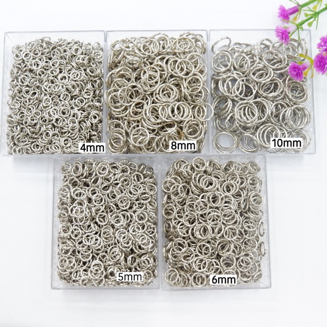 (per pak) Ring aksesoris metal nikel 4mm -10mm