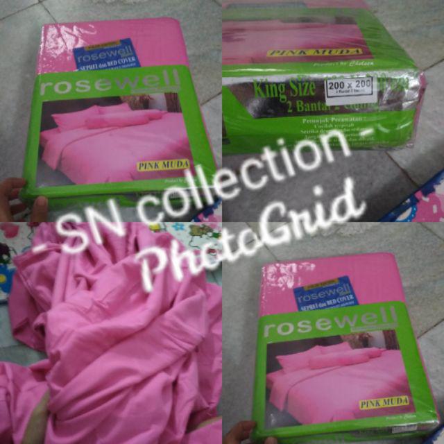 Sprei Polos Asli Rosewell Katun Microtex Uk Extra King (uk 200x200 Cm)