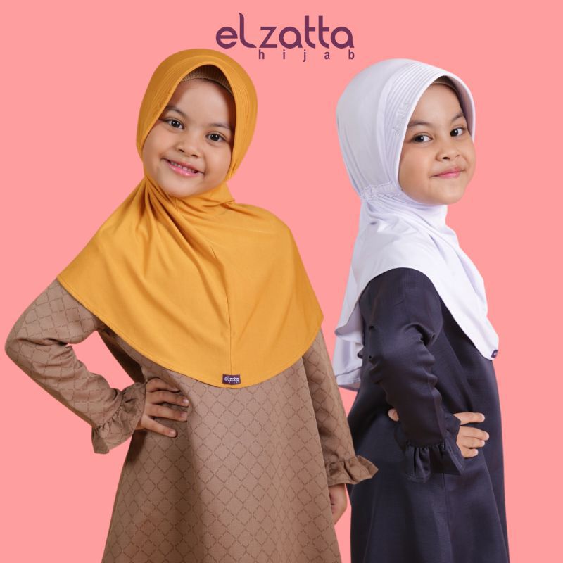 Elzatta Bergo Anak Serut - Kerudung Anak Polos - Kerudung Sekolah Zaria Sahara Ezatta S Kids