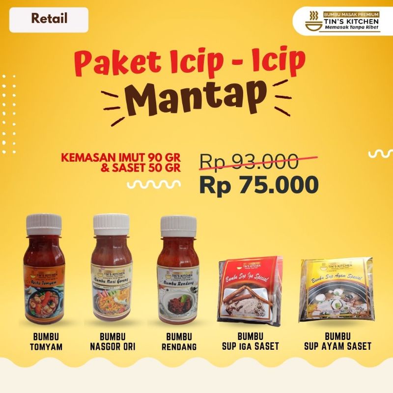 

Paket Hemat ICIP-ICIP MANTAP/ Bumbu Masak /Tin's Kitchen /Bumbu Masak Premium Tanpa Pengawet