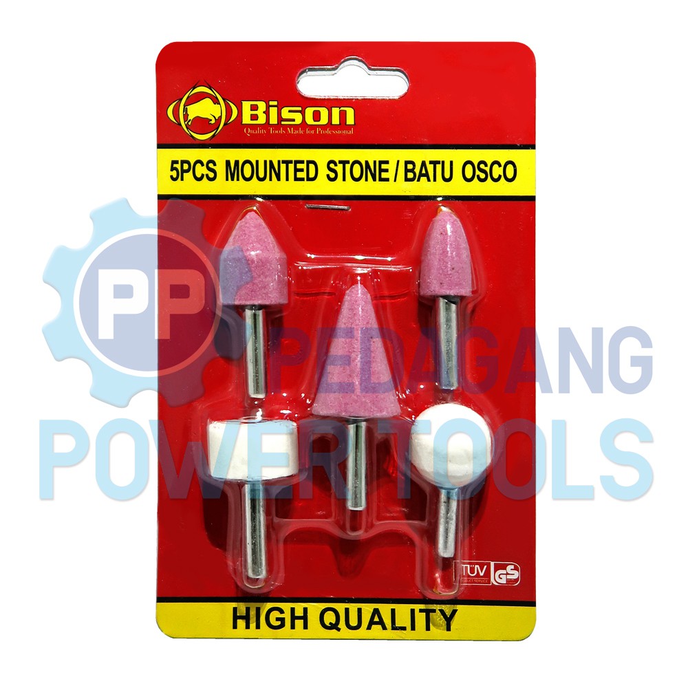 BISON 5 PCS SET BATU OSCO MATA BOR BATU GERINDA BOTOL MOUNTED STONE