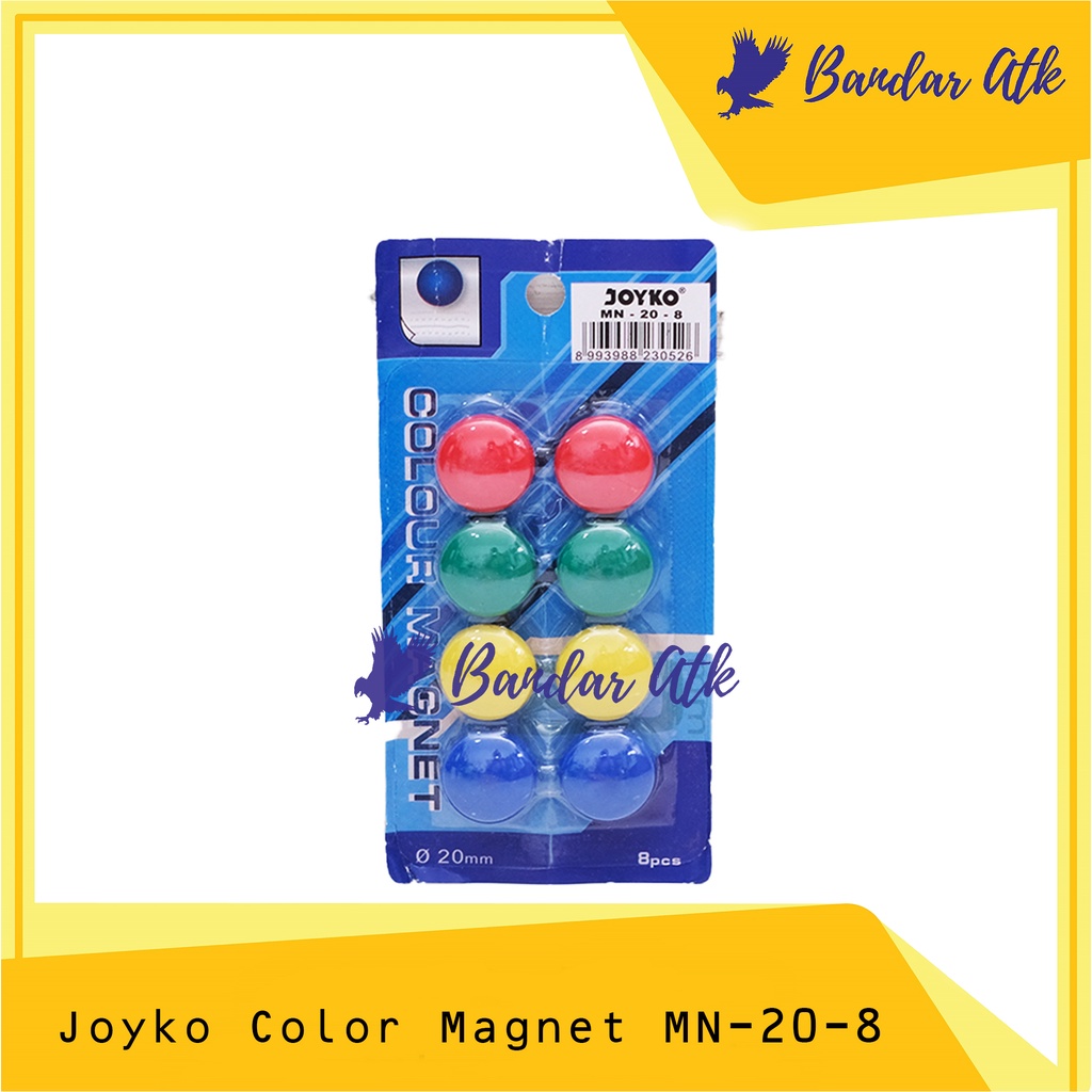 

Magnet Papan Tulis Whiteboard Kulkas Joyko MN 20 8 Bulat 2 cm Warna [1 SET]