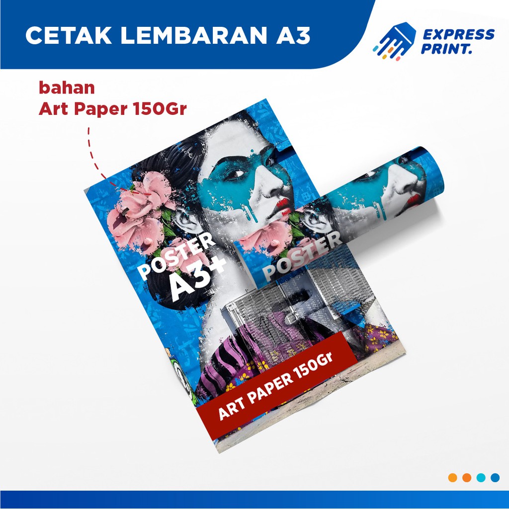 

Cetak Poster Kalender Brosur Flayer Custom Kertas Art Paper 150 Gram A3 A4 F4 B5 Laminasi Glossy