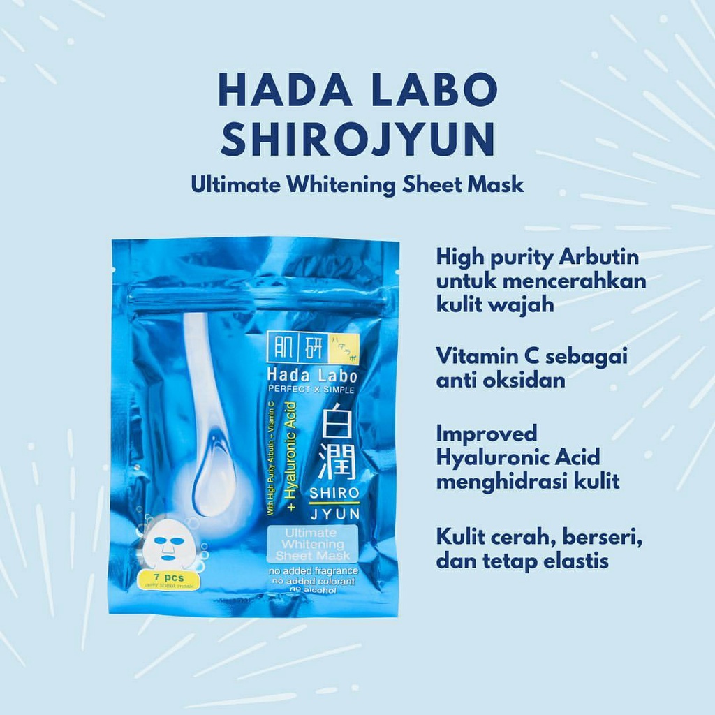 HADALABO Gokujyun Shirojyun Daily Sheet Mask isi 7