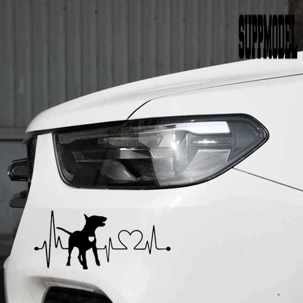 Stiker Decal Motif Detak Jantung Anjing Tahan Panas Untuk Mobil