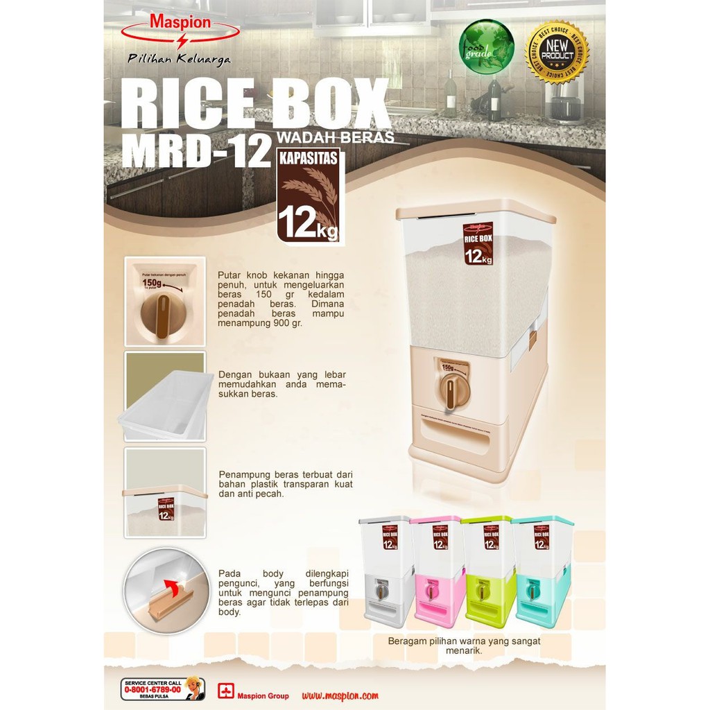 Jual RICE BOX MASPION (TEMPAT BERAS) | Shopee Indonesia