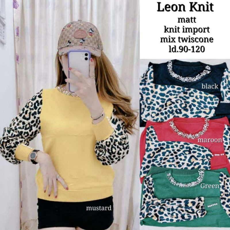 blouse knit import/atasan rajut import/blouse rajut mutiara leon