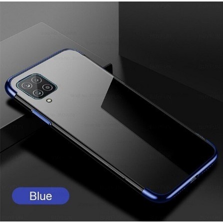 Original Samsung A12 Shining Plating TPU Soft Case Transparent Casing