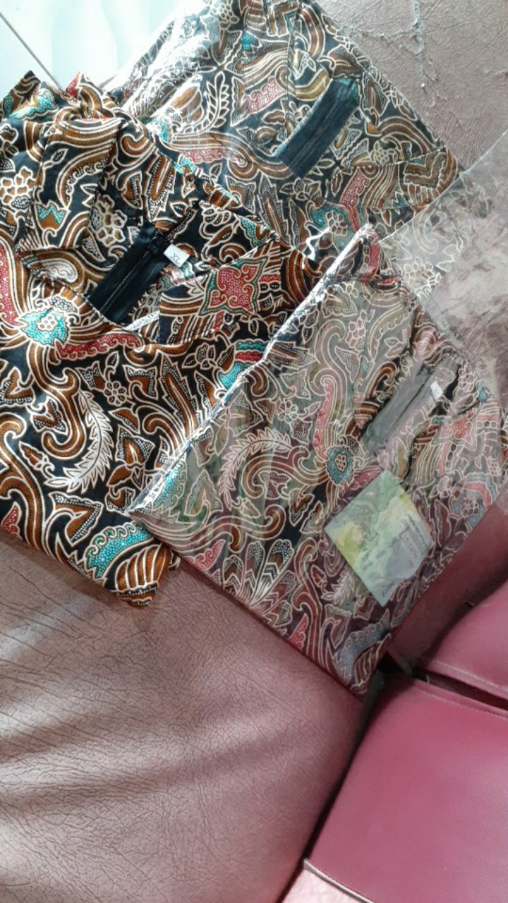 ( Couple Keluarga ) Maura Couple - Sania Ruflle Batik Couple Ori Ndoro Jowi Motif Cirebonan