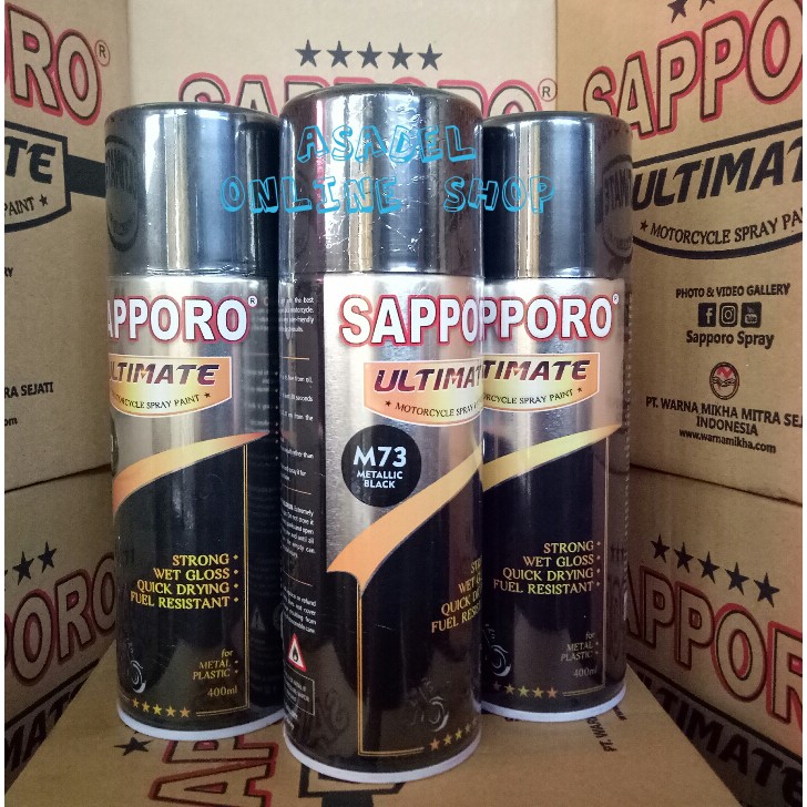 Pilok cat semprot aerosol sapporo ultimate M73 (Hitam Metallic)