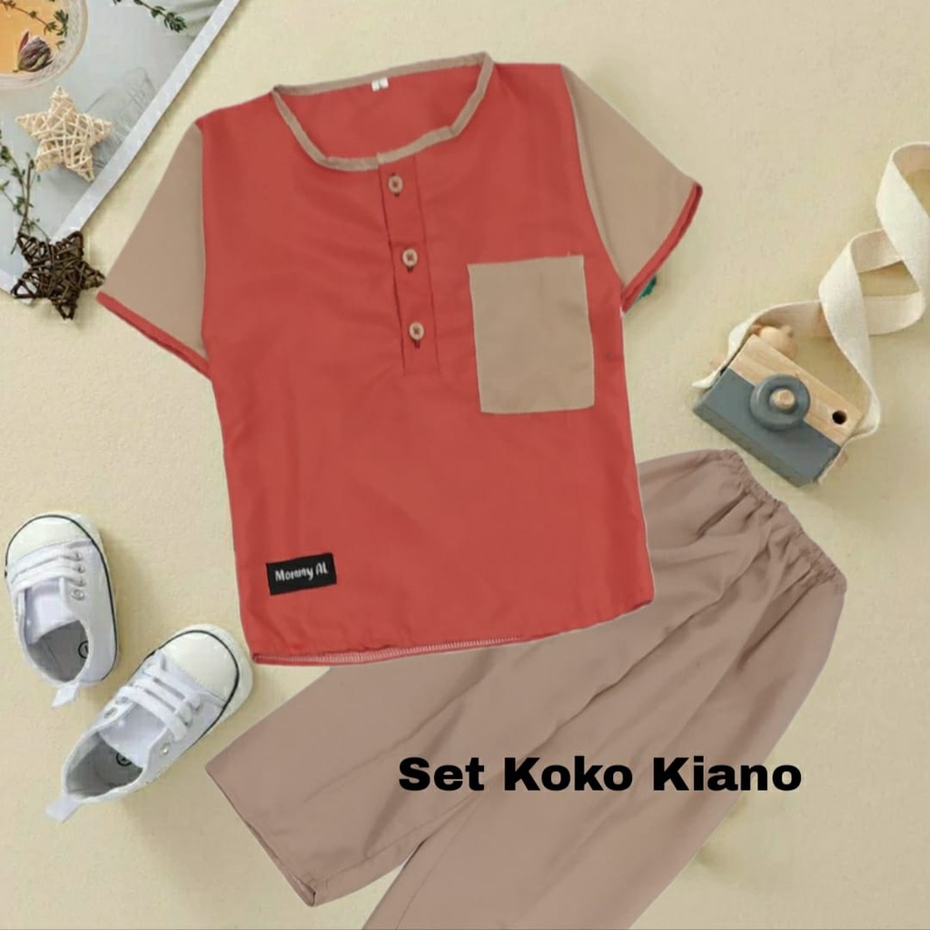 STELAN SET BAJU KOKO ANAK KIANO 1-5 TAHUN/Baju koko anak laki laki/Baju koko anak/Baju koko anak laki laki setelan/Baju koko anak laki laki 1 tahun/Baju koko anak laki laki 3 tahun/Baju koko anak laki laki 2 tahun/Baju Kok Anak Laki/Set koko anak laki lak