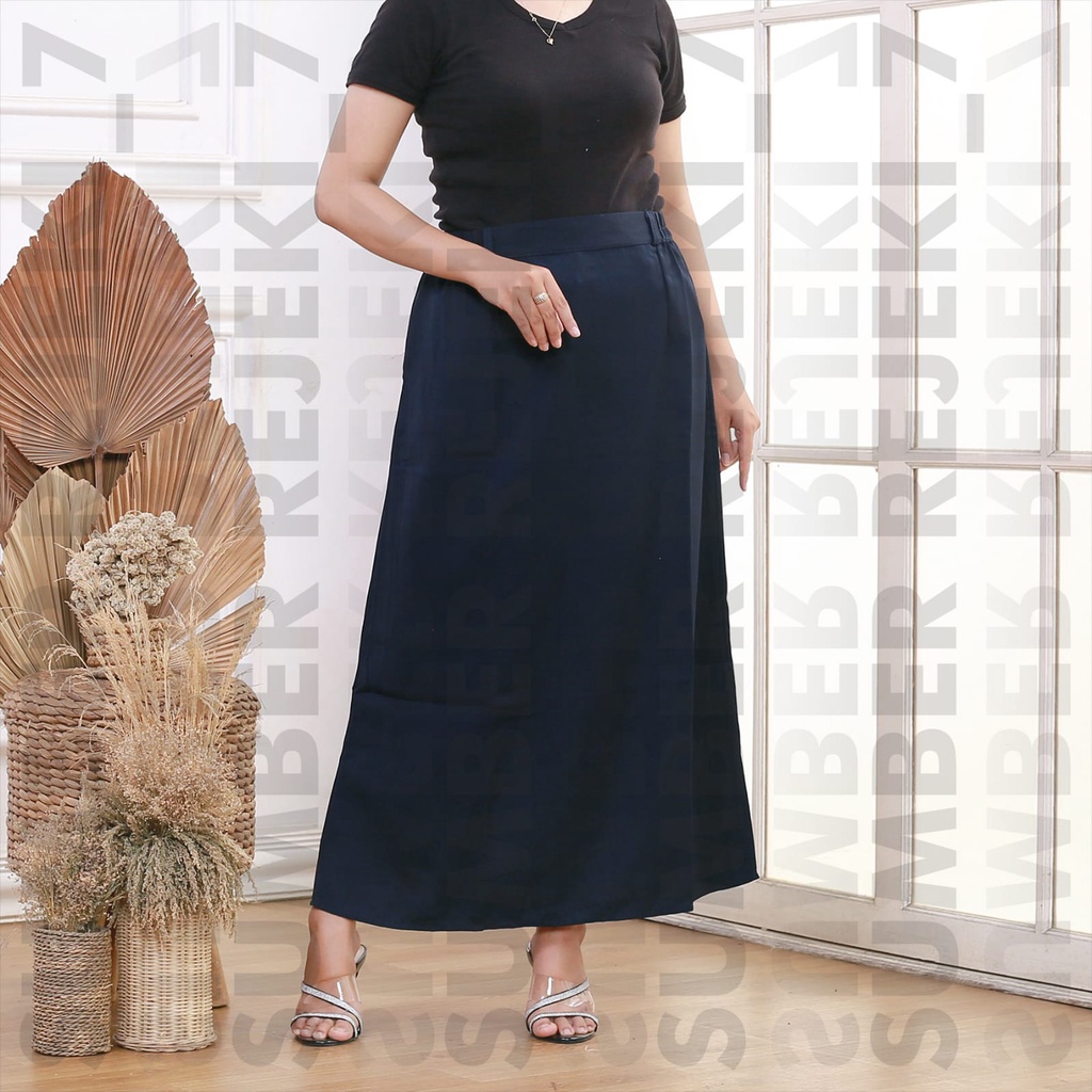 Rok Kerja Wanita Maxi Skirt -Rok Line A Polos Size S-L5